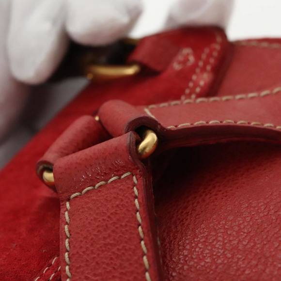 GUCCI Bamboo Backpack Suede Red Gold 003 58 0030 Auth bs19461 - Picture 15 of 16